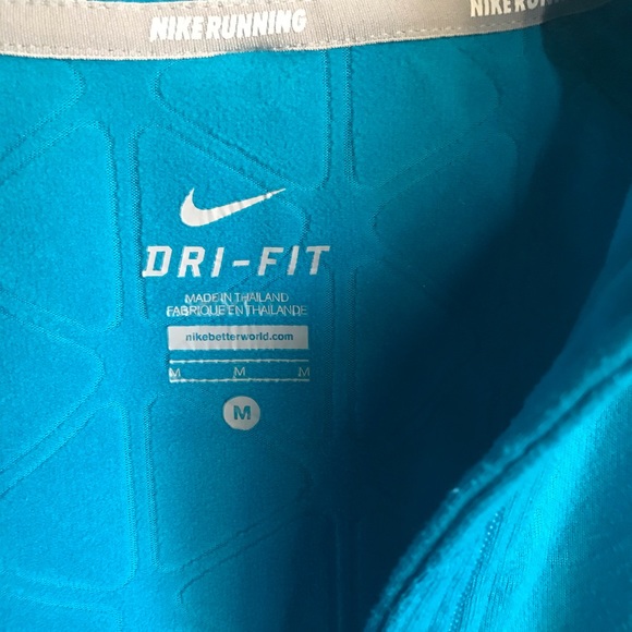 Nike Running Dri Fit Teal Blue Long Sleeve 3/4 ZIP - Picture 3 of 7